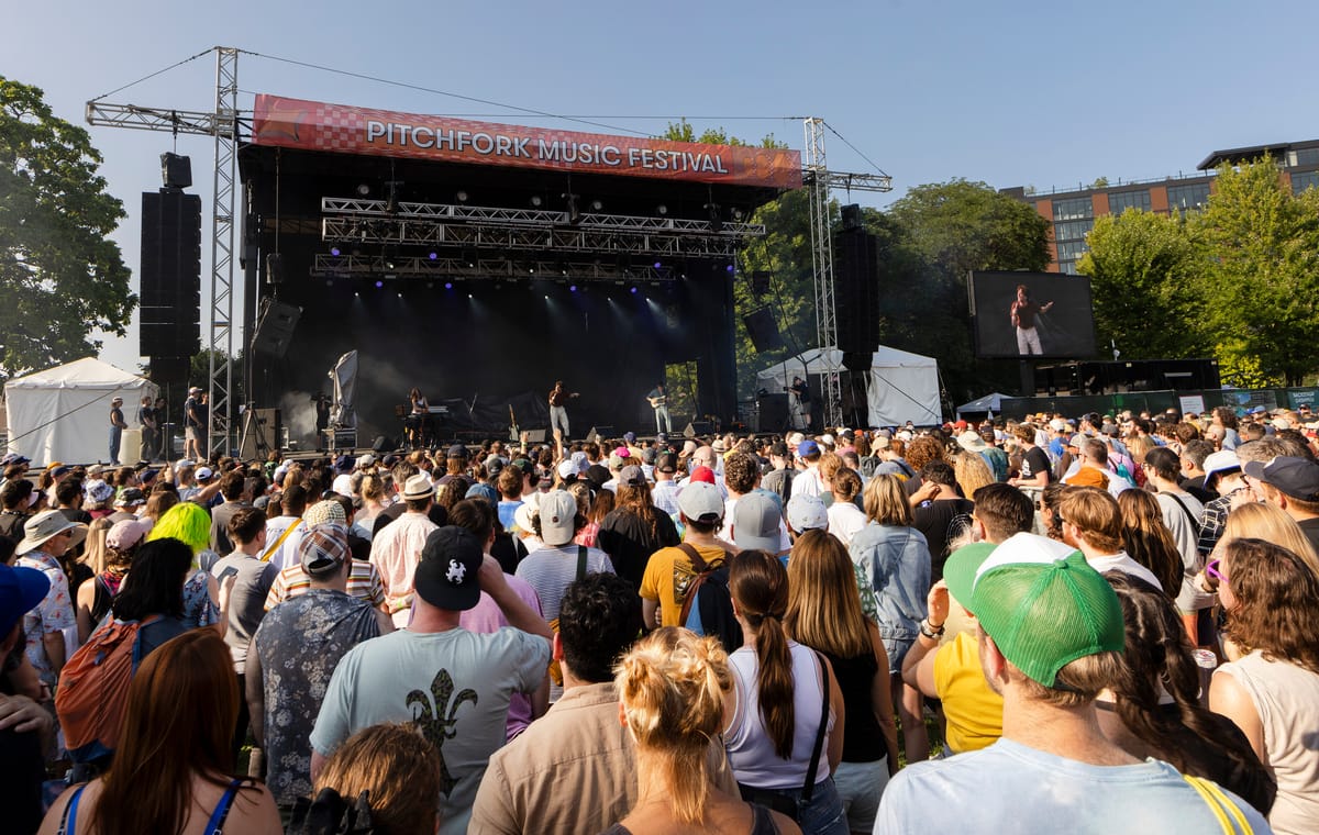 Nation of Language perform during the Pitchfork Music Festival in Chicago. (Photo by Barry Brecheisen/Getty Images)