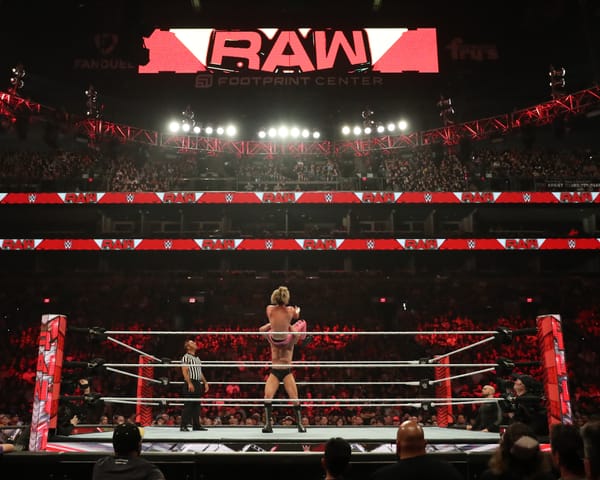 A WWE RAW show takes place in Phoenix last year. (Alejandro Salazar / Getty Images)